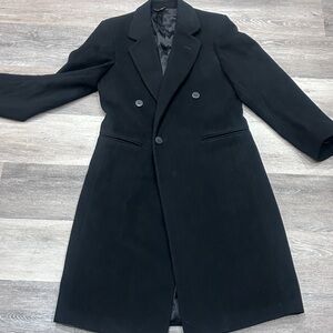 Gelsomino by Taglianetti Pure Wool Overcoat –Black Tailored Coat Size 36
